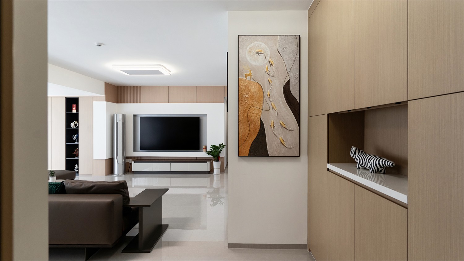 上水湾155平现代风格入户装修实景图