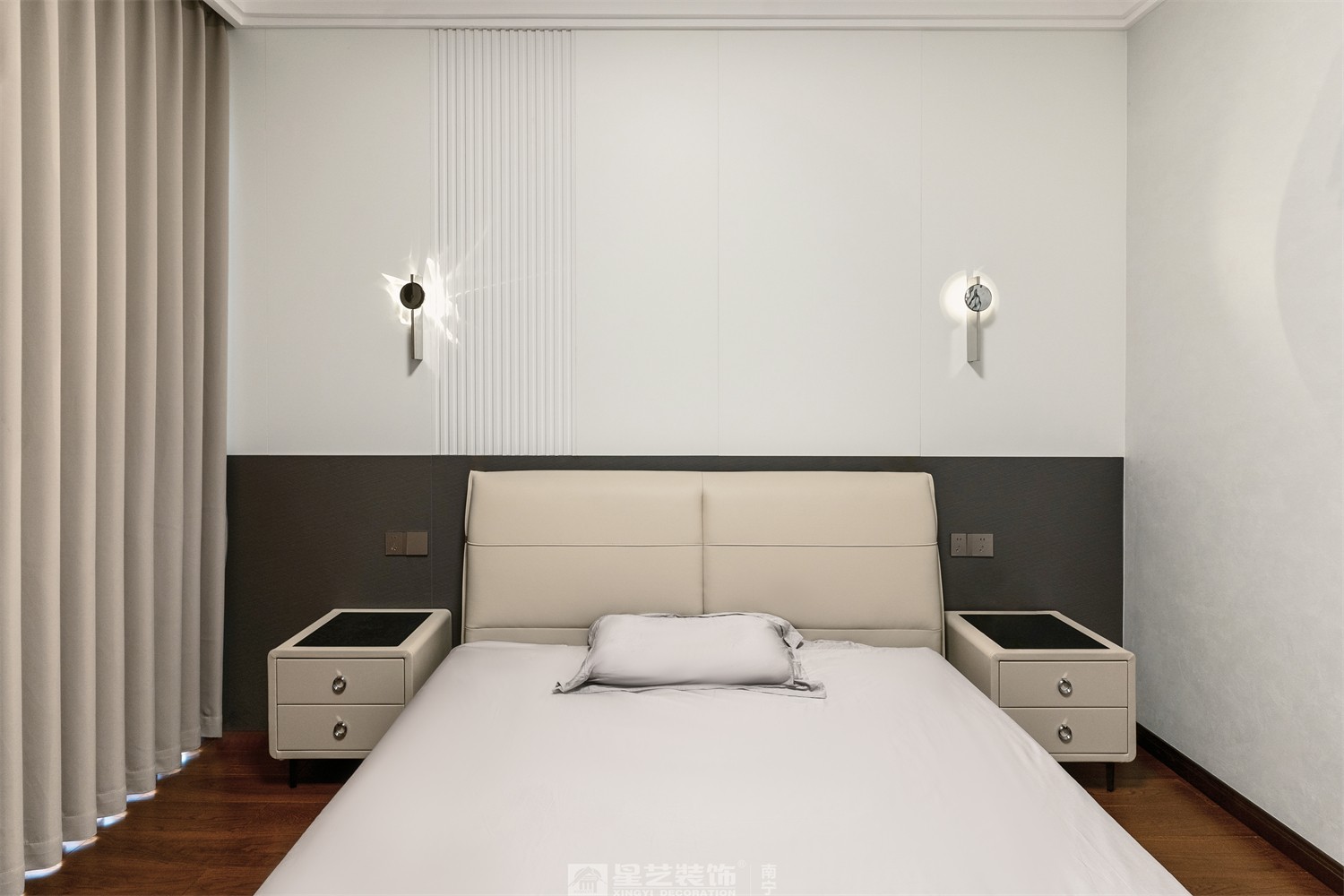 建发五象印月300平现代轻奢卧室装修效果图