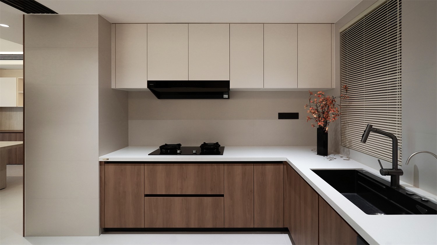 北投溪境119平中古风厨房装修完工实景图