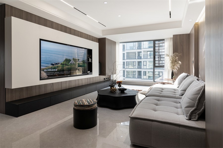 锦官府100平客厅装修完工实景图